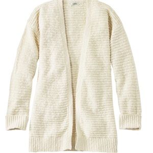 New LL Bean cardigan midweight cotton slub sweater